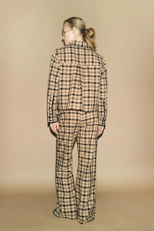 Брюки в пижамном стиле в клетку - Заказать в России