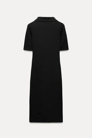 Платье в стиле интерлок с воротником поло- Заказать в России