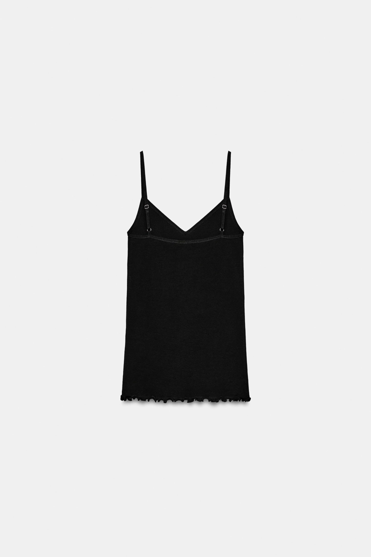 Хлопковый топ на тонких бретельках