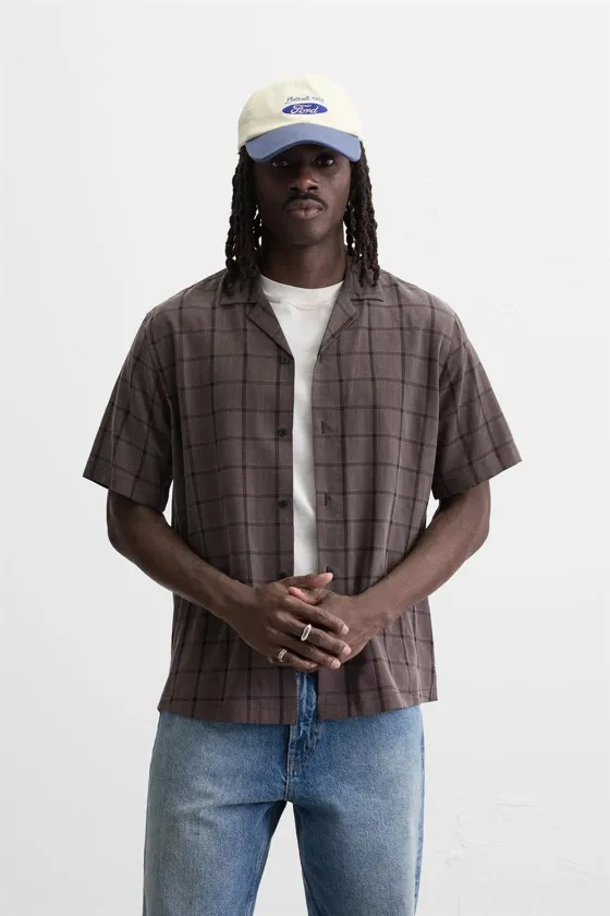 Рубашка в клетку с текстурой