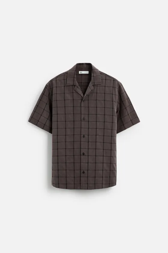 Рубашка в клетку с текстурой