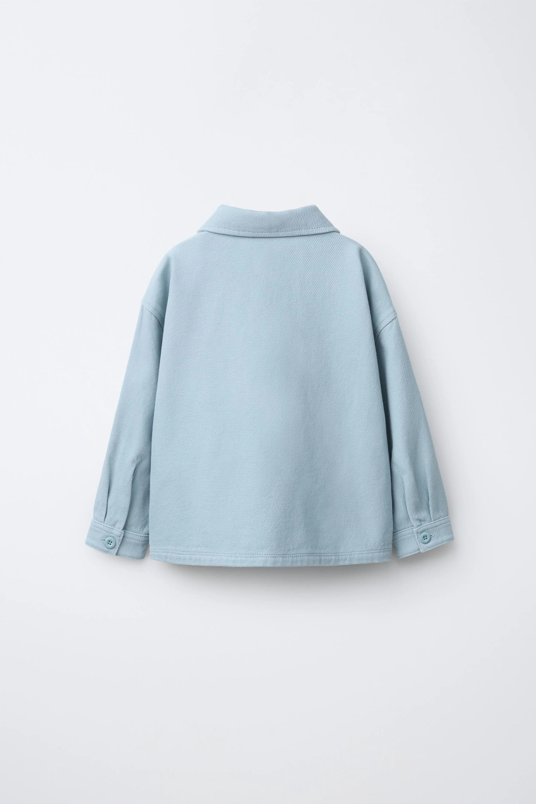 Рубашка-кофта с карманами и вязаным узором