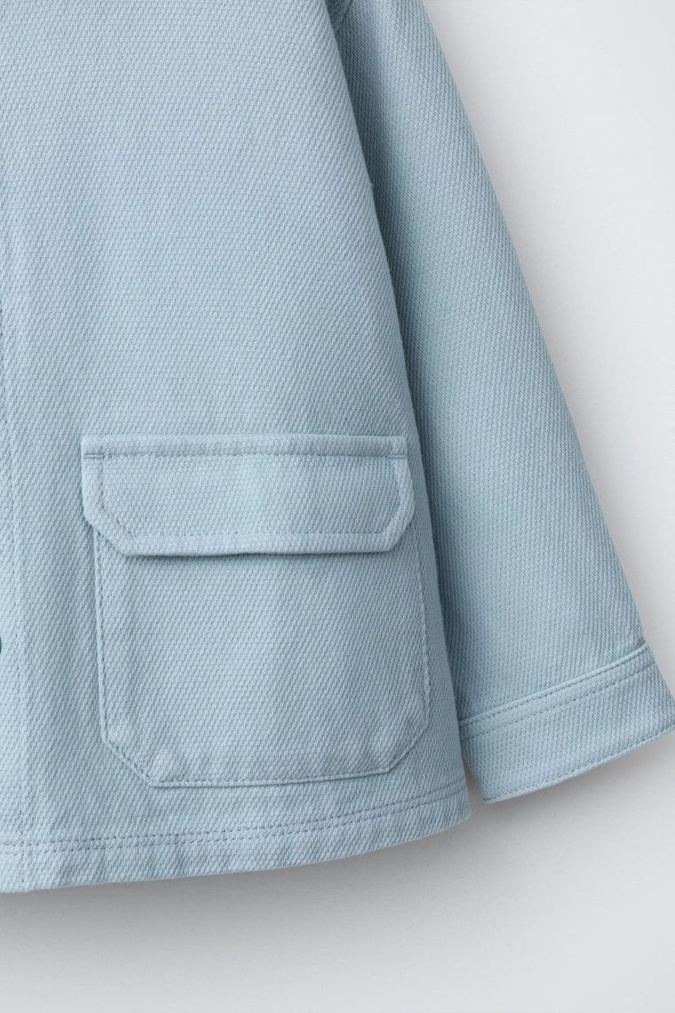 Рубашка-кофта с карманами и вязаным узором