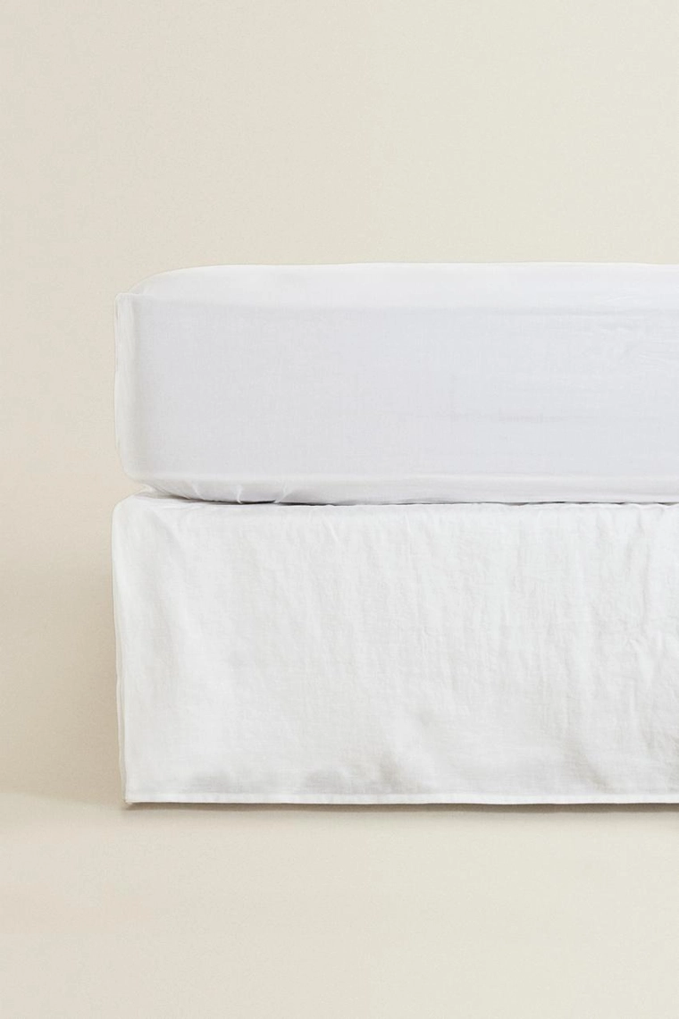 Простынь faded linen valance sheet