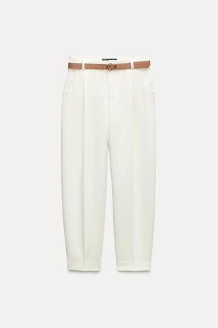 Брюки с защипами и ремнем- Заказать в России