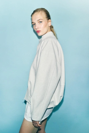 Куртка из синтетической шерсти с молнией- Заказать в России