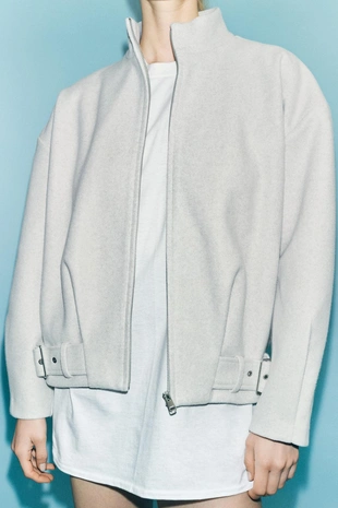 Куртка из синтетической шерсти с молнией- Заказать в России