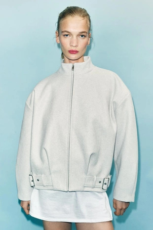 Куртка из синтетической шерсти с молнией- Заказать в России