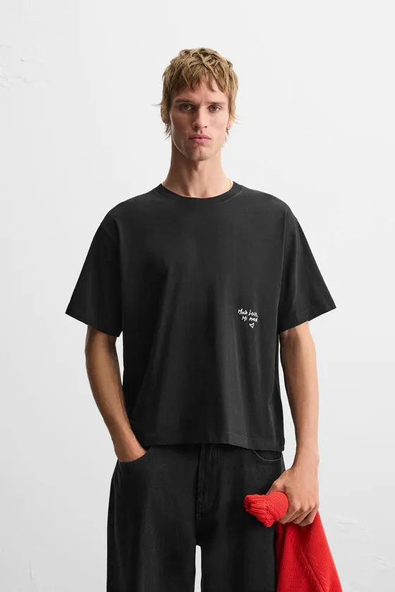 Zara Футболка с принтом «ноты» - - Цвет черный - black | 6224/408