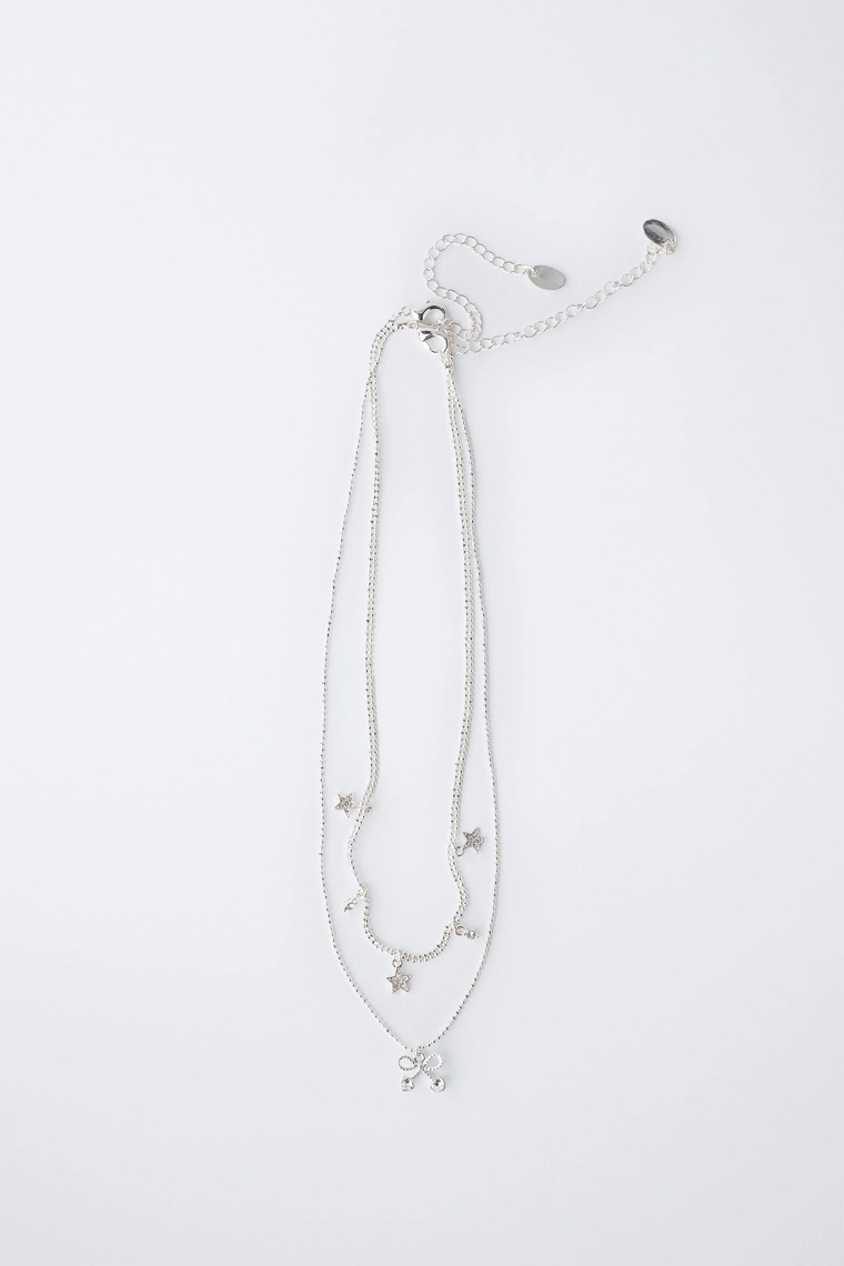 Набор из двух ожерелий со звездами и подвеской в виде вишни