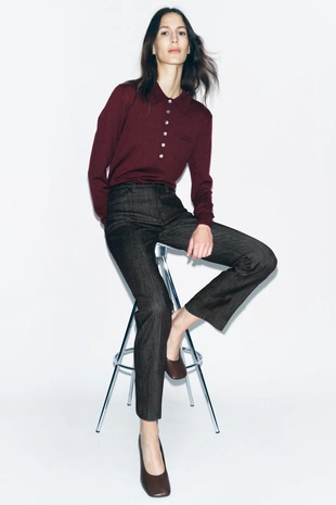 Джинсы BOOTCUT CROPPED с высокой посадкой — ZW COLLECTION- Заказать в России