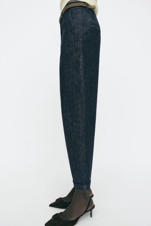 Джинсовые брюки чинос Z1975 с плетеным ремнем- Заказать в России