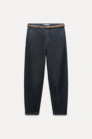 Джинсовые брюки чинос Z1975 с плетеным ремнем- Заказать в России