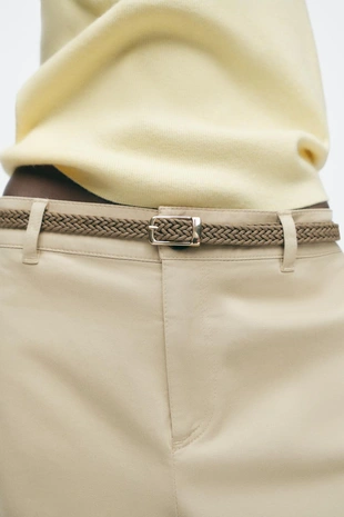 Купить Zara Брюки чинос с плетеным ремнем