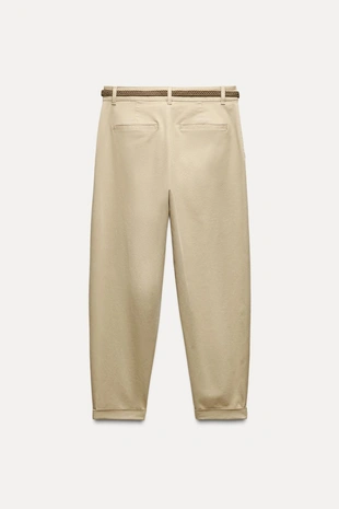 Брюки чинос с плетеным ремнем- Заказать в России