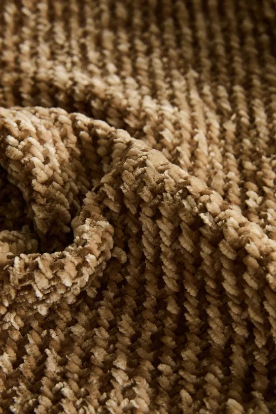 Плед двухцветный chenille с контрастным узором