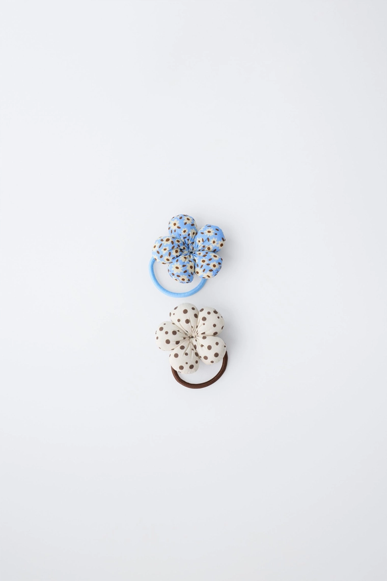 Набор из двух обивных резинок с цветочными аппликациями