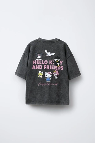 Футболка с эффектом потертости и принтом Hello Kitty And Friends ©- Заказать в России
