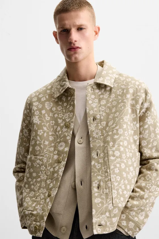 Флористическая джаккардовая куртка floral jacquard jacket