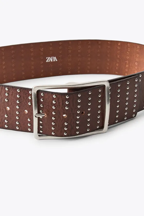 КОЖАНЫЙ РЕМЕНЬ С ЗАКЛЕПКАМИ