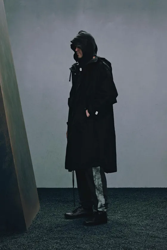 Вязаная балаклава из выстиранного хлопка anthracite grey