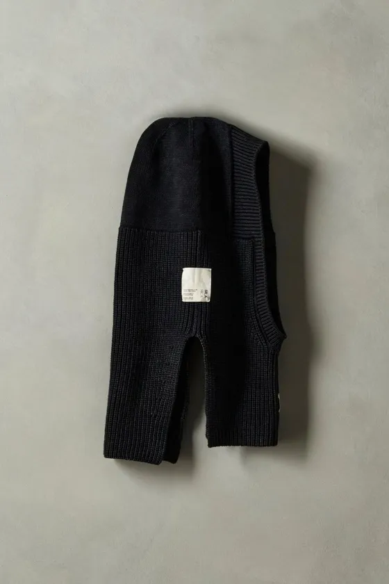 Вязаная балаклава из выстиранного хлопка anthracite grey
