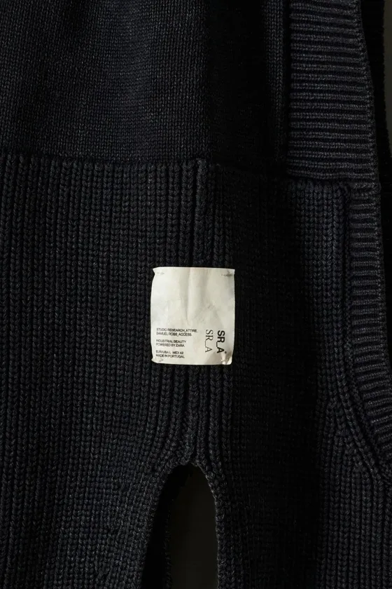 Вязаная балаклава из выстиранного хлопка anthracite grey