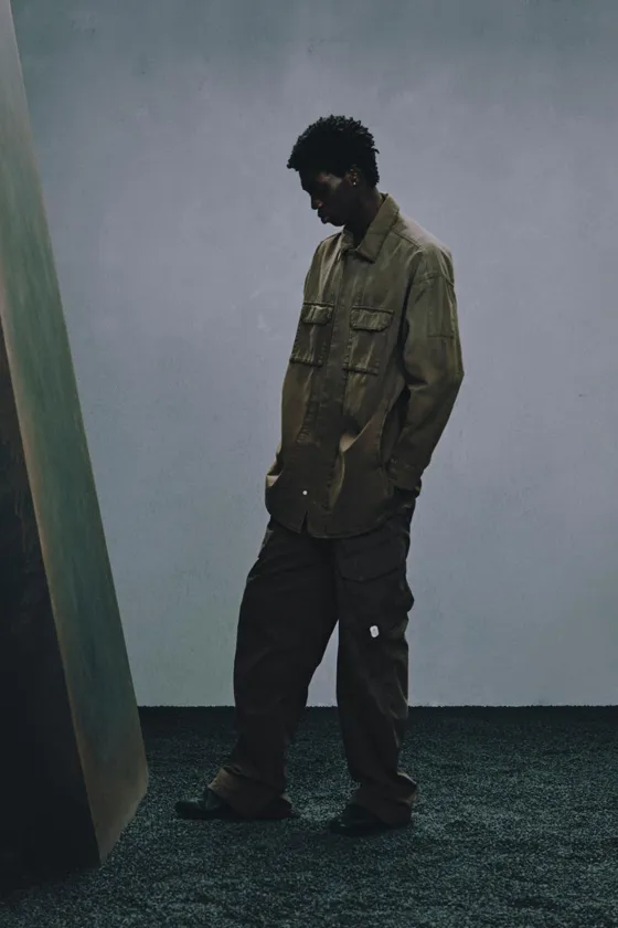 Рубашка-овершёрт из выцветшего хлопкового канваса washed canvas overshirt x sr_a
