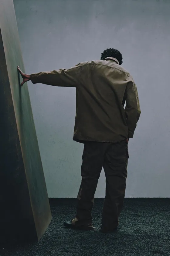 Рубашка-овершёрт из выцветшего хлопкового канваса washed canvas overshirt x sr_a