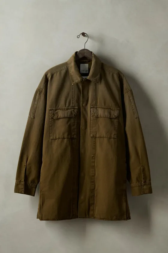 Рубашка-овершёрт из выцветшего хлопкового канваса washed canvas overshirt x sr_a