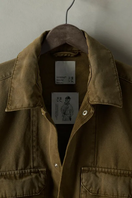 Рубашка-овершёрт из выцветшего хлопкового канваса washed canvas overshirt x sr_a