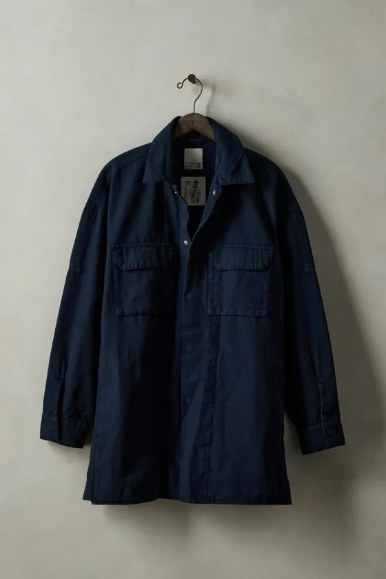 Рубашка-овершёрт из выцветшего хлопкового канваса washed canvas overshirt x sr_a