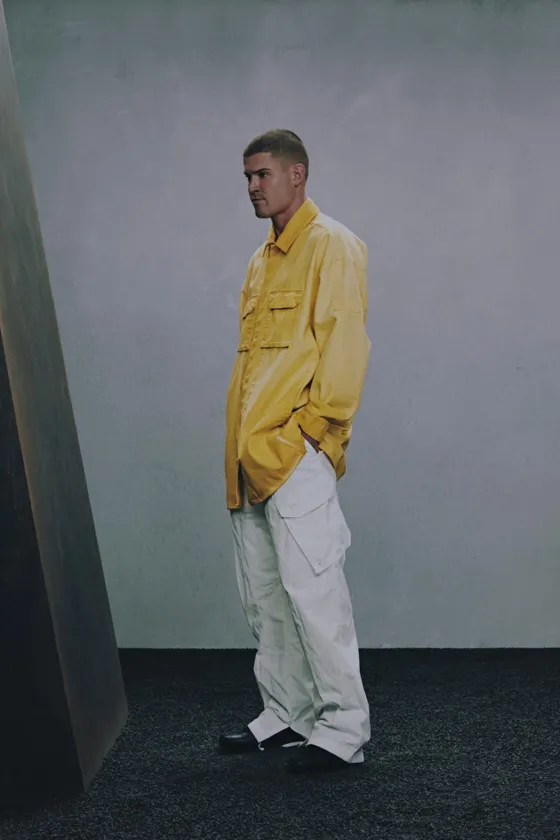 Рубашка-овершёрт из выцветшего хлопкового канваса washed canvas overshirt x sr_a