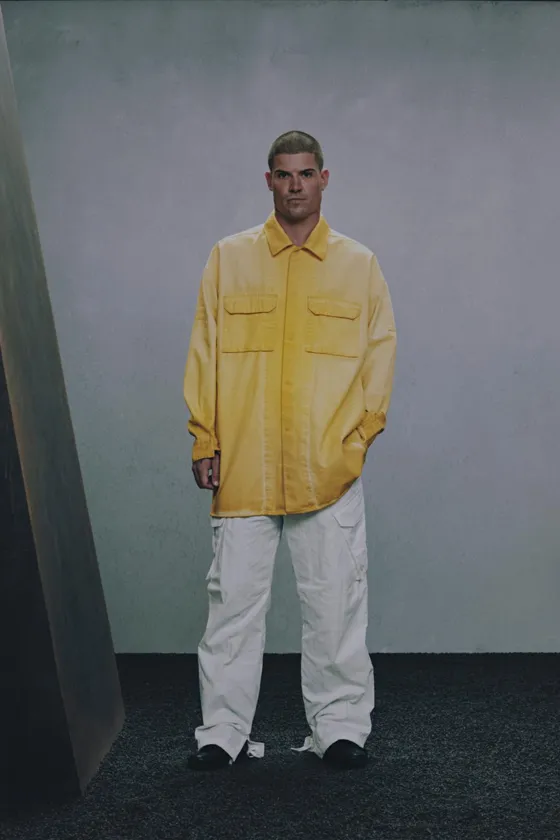 Рубашка-овершёрт из выцветшего хлопкового канваса washed canvas overshirt x sr_a