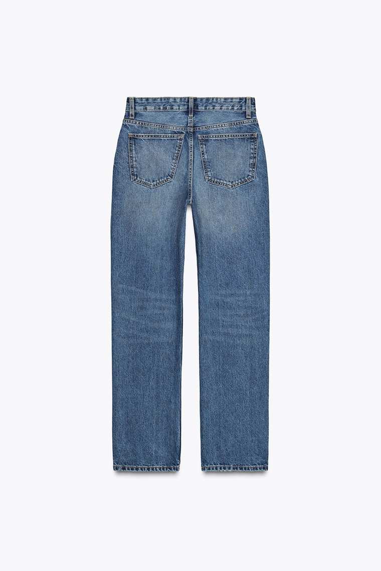 Джинсы средней посадки прямого кроя zara