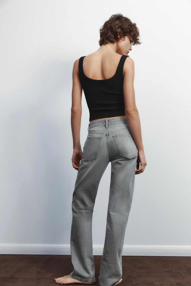 Джинсы средней посадки прямого кроя zara