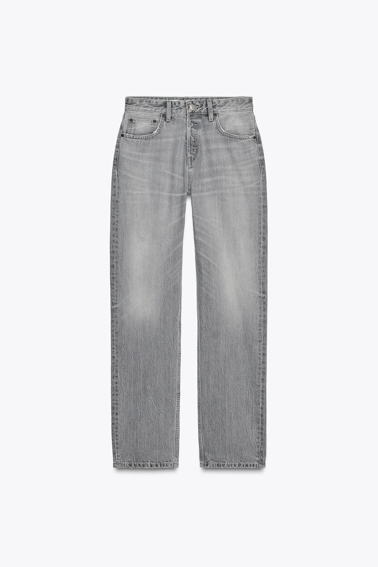 Джинсы средней посадки прямого кроя zara