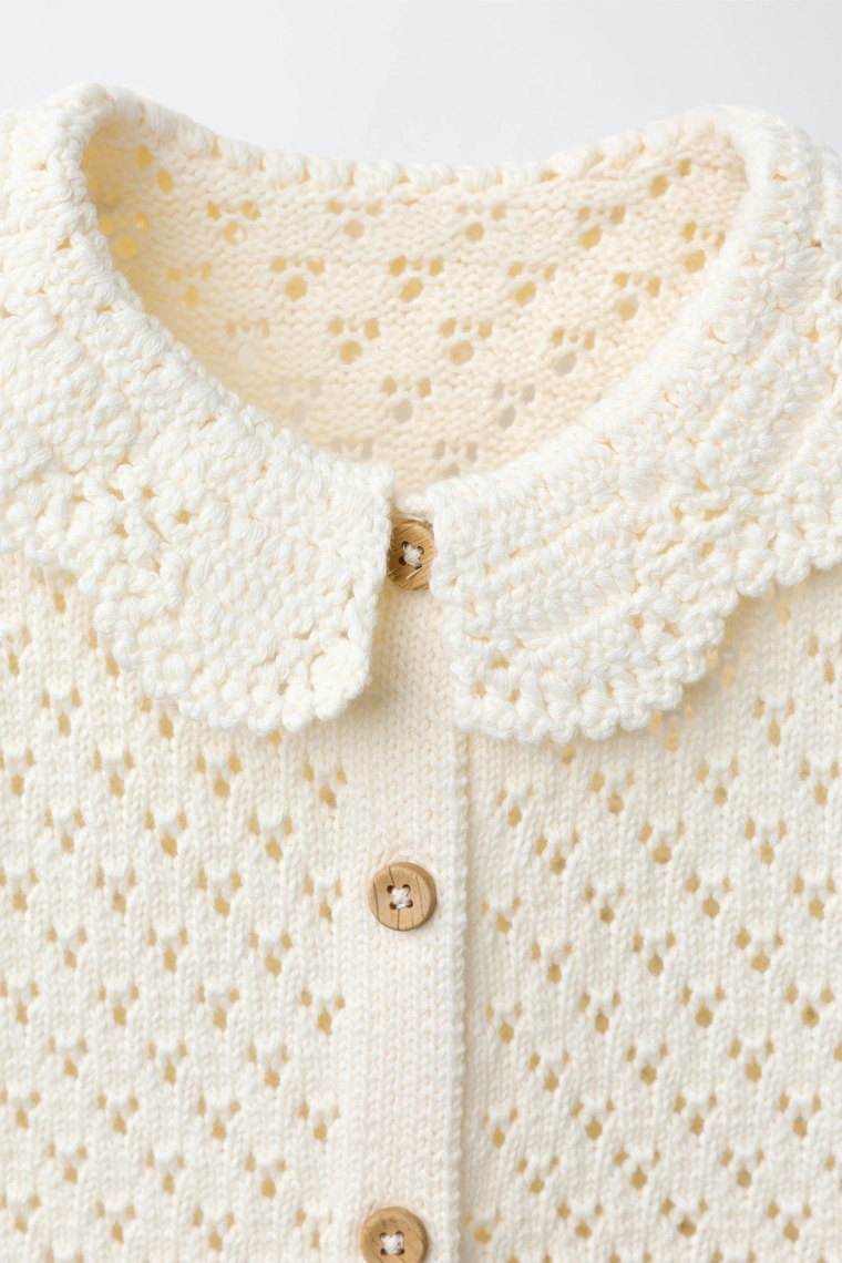 Трикотажный топ с кружевными цветами