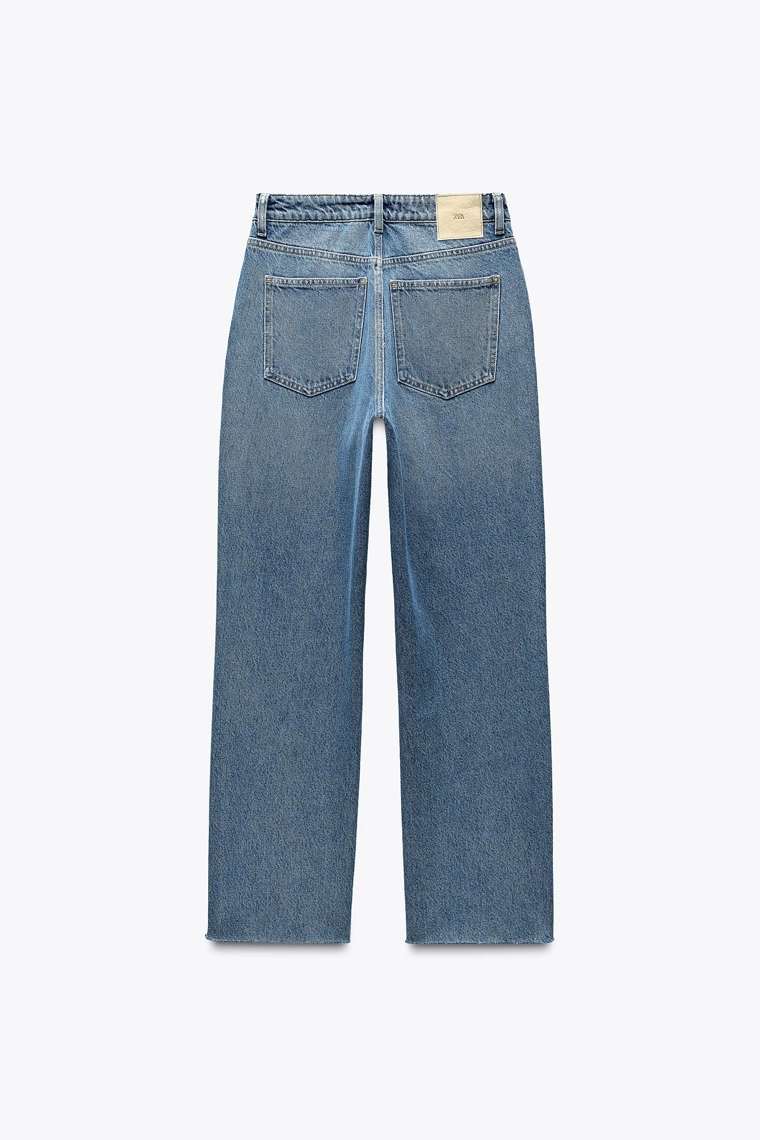 Джинсы zara z.02 прямого кроя на высокой талии