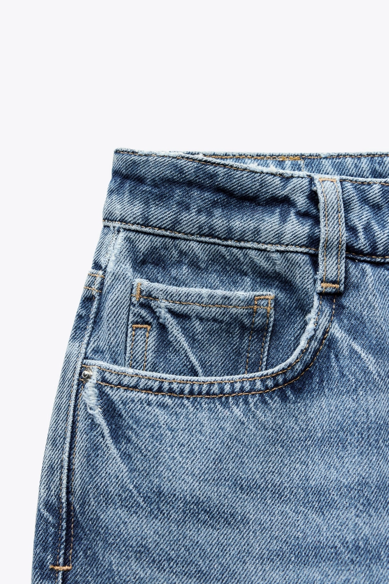 Джинсы zara z.02 прямого кроя на высокой талии