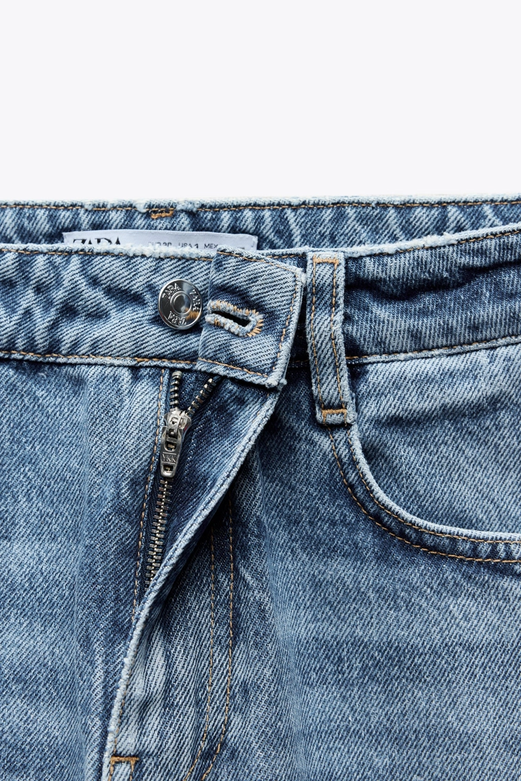 Джинсы zara z.02 прямого кроя на высокой талии