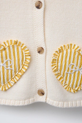 Кардиган с карманами «сердца»- Заказать в России