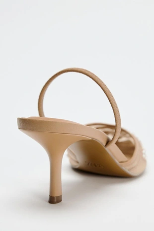 Туфли-мюли из сетчатой ткани с вышивкой- Заказать в России