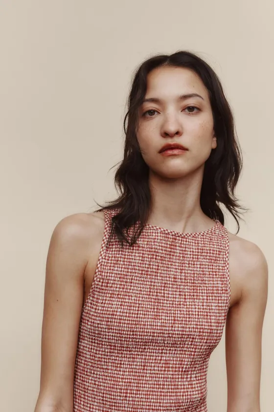 ПЛАТЬЕ-МИДИ В КЛЕТКУ ВИШИ