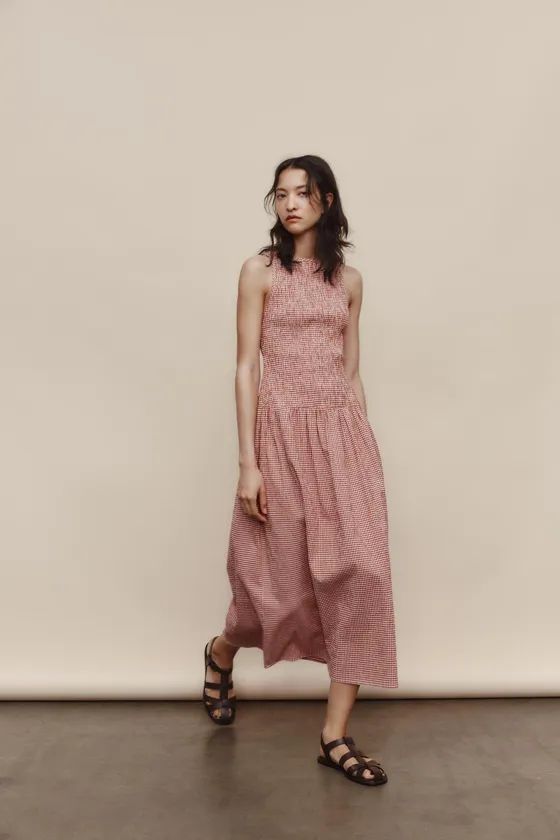 ПЛАТЬЕ-МИДИ В КЛЕТКУ ВИШИ