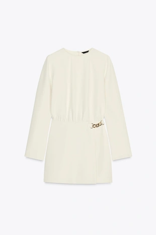 Комбинезон из крепа с золотистой цепочкой- Заказать в России