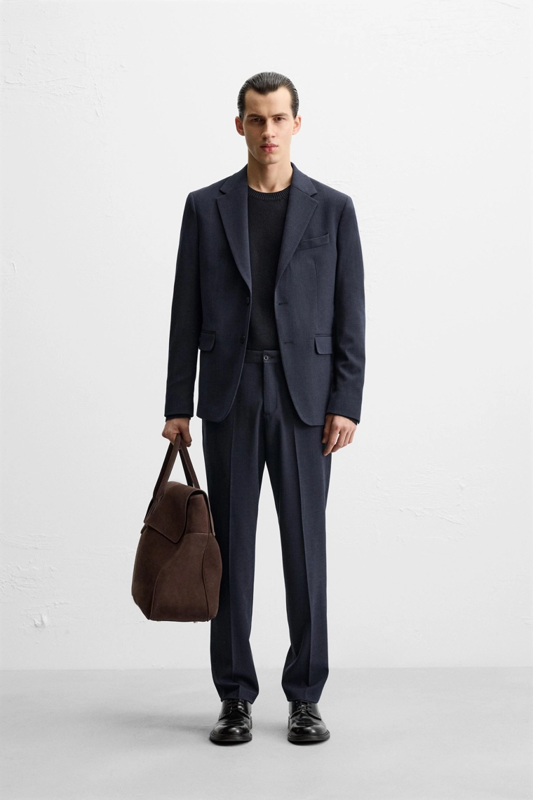 Брюки в клетку с линией бокового шва zara