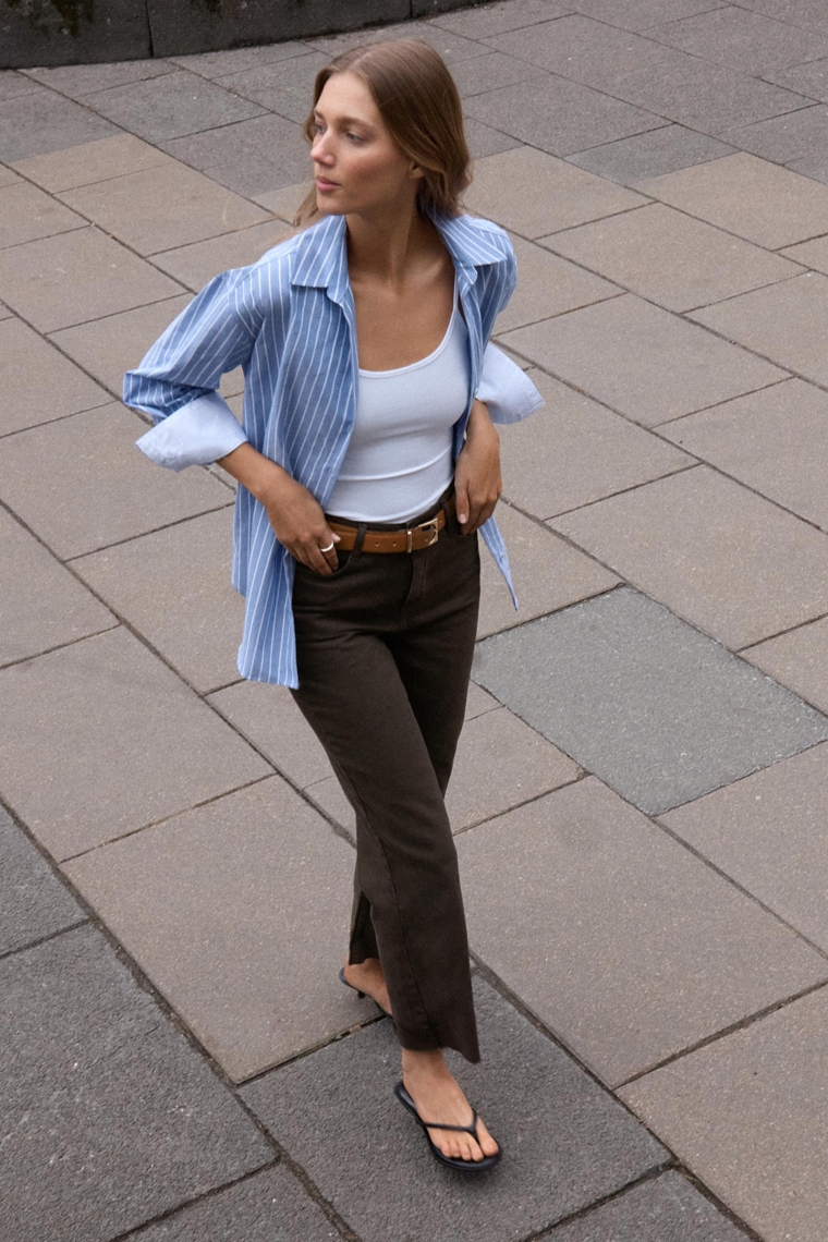 Zara Джинсы с высокой посадкой z1975 прямого кроя - Цвет