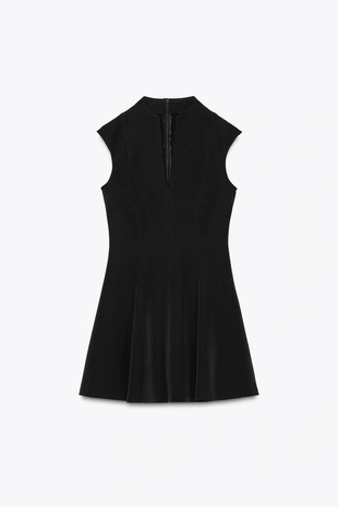 Мини-платье из крепа без рукавов- Заказать в России