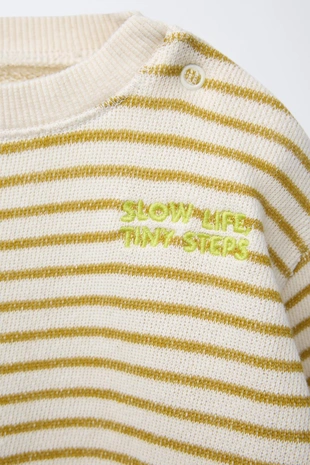 Толстовка в полоску с вышитой надписью- Заказать в России